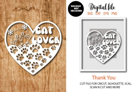 Cat Lover Laser Paper Cut Design
