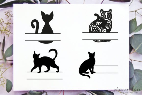 Cat Monogram SVG Cut File Cat