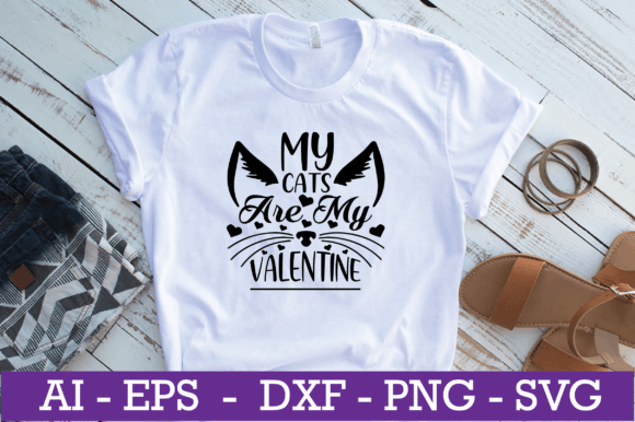 My Cats Are My Valentine SVG Design