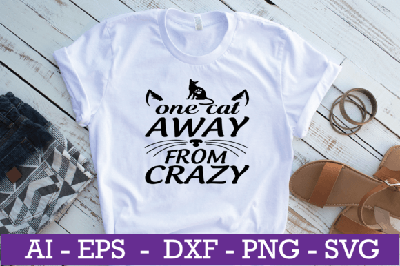 One Cat Away from Crazy SVG Design
