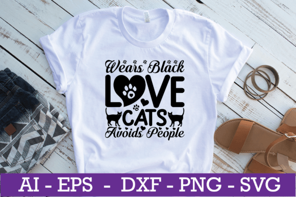 Wears Black Love Cats Avoids SVG Design